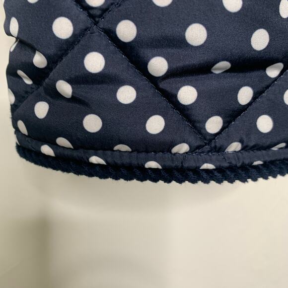 KULE Blue White Polka Dot Quilted Barn Coat Sz Small Like New - Picture 4 of 7
